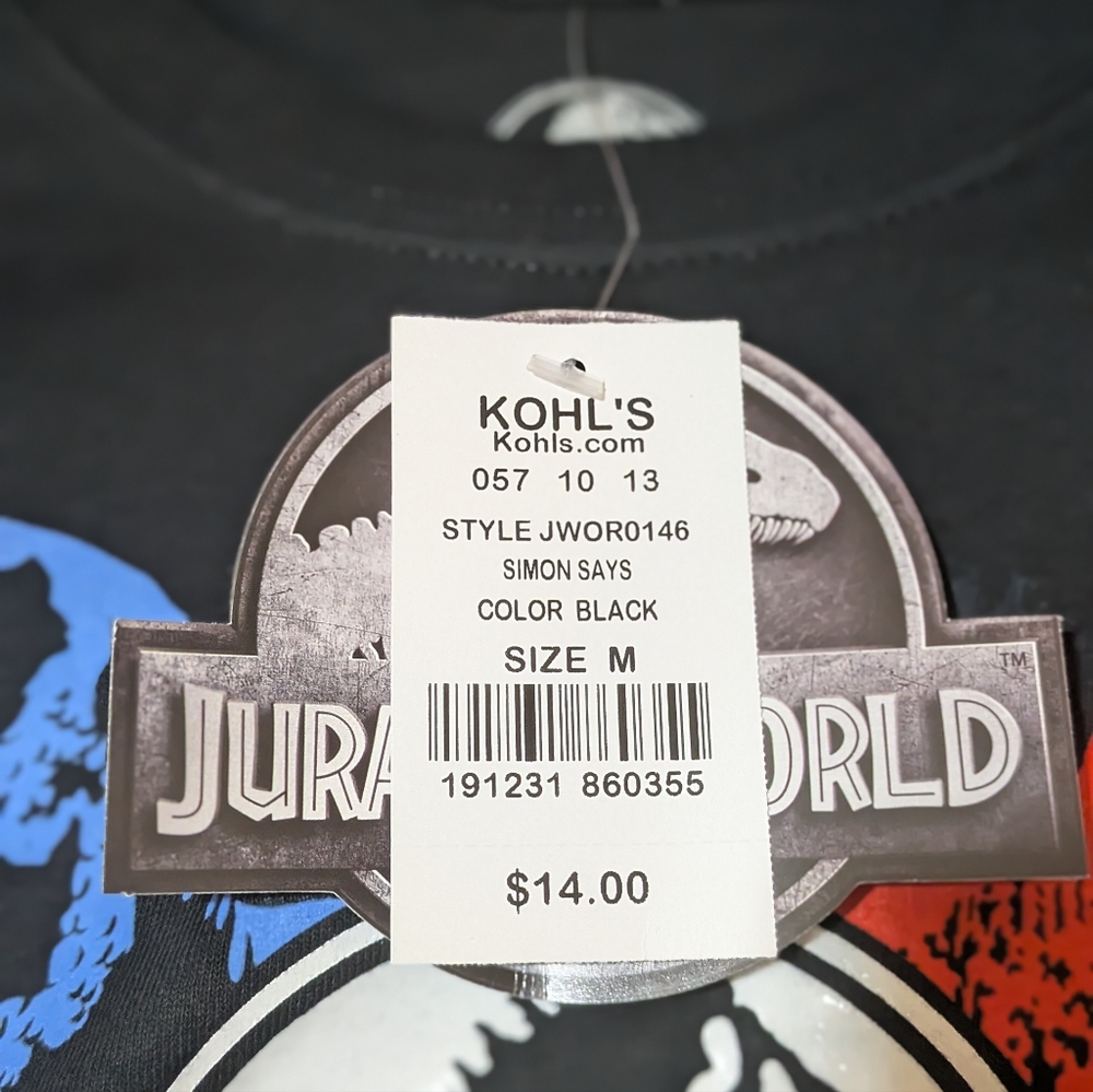 Kohl's Jurassic World 100% Cotton T-Shirt, Size M, NWT! - Picture 4 of 4